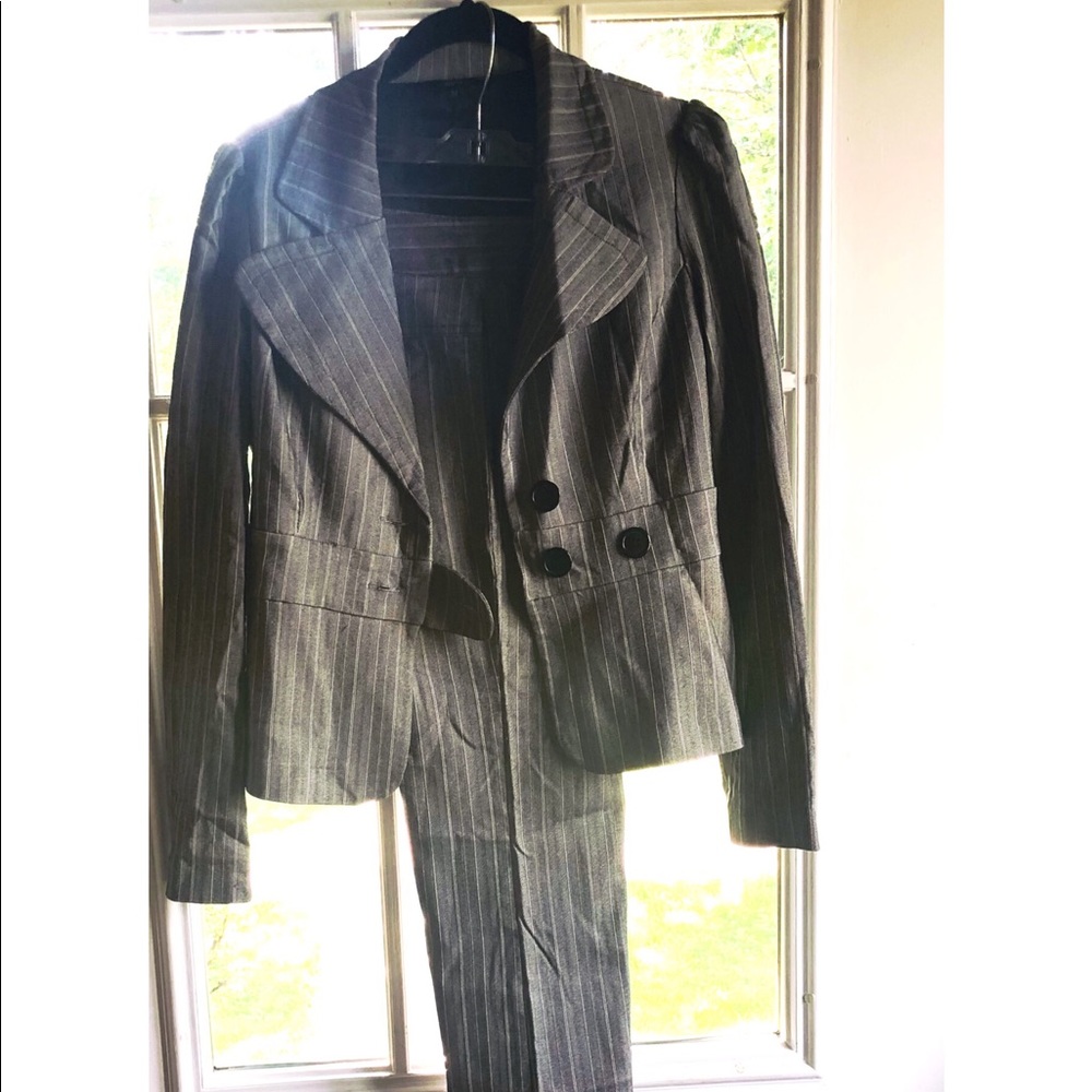 Silver Pinstrip Business Suit